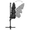 vidaXL Parasol with Aluminum Pole 4-Layered Anthracite 3x3 M