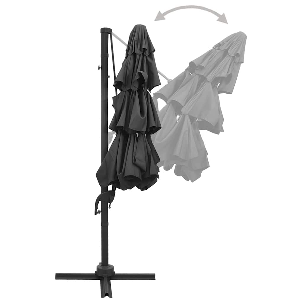 vidaXL Parasol with Aluminum Pole 4-Layered Anthracite 3x3 M