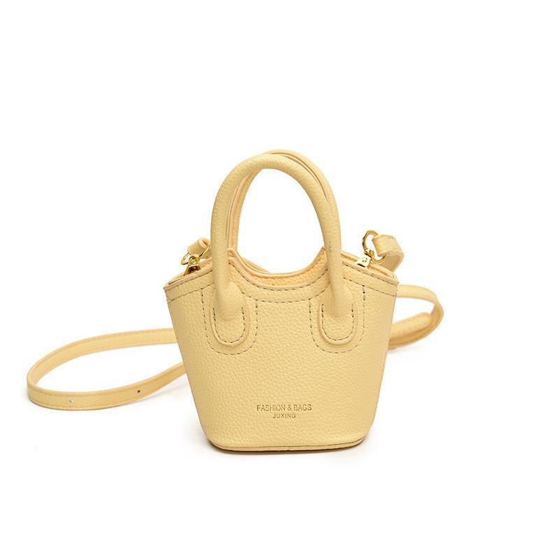 

Pu Chic Leather Mini Water Bucket Bag For Kids In Adorable Colors Outings Daily жёлтый