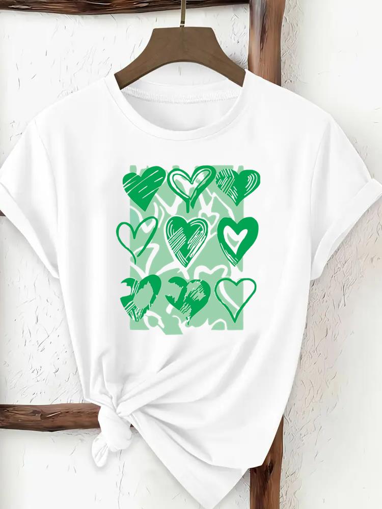 

(Asian Size) love sweet flower cute Women Clothing T Shirt Woman Print Tee Top Fashion Female Short Sleeve Graphic T-shirts S