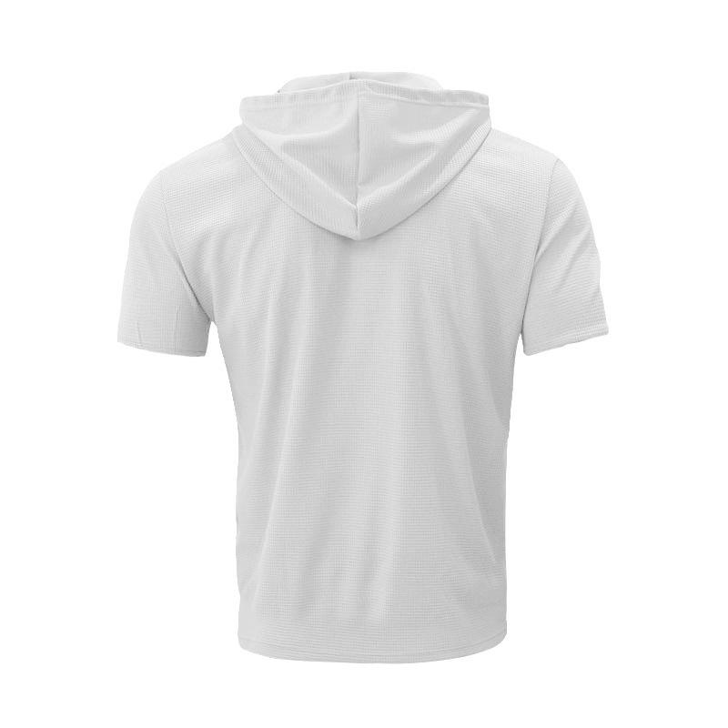 2024 Men's Summer Short-Sleeve Hoodie Henley Shirt for European & American Styles
