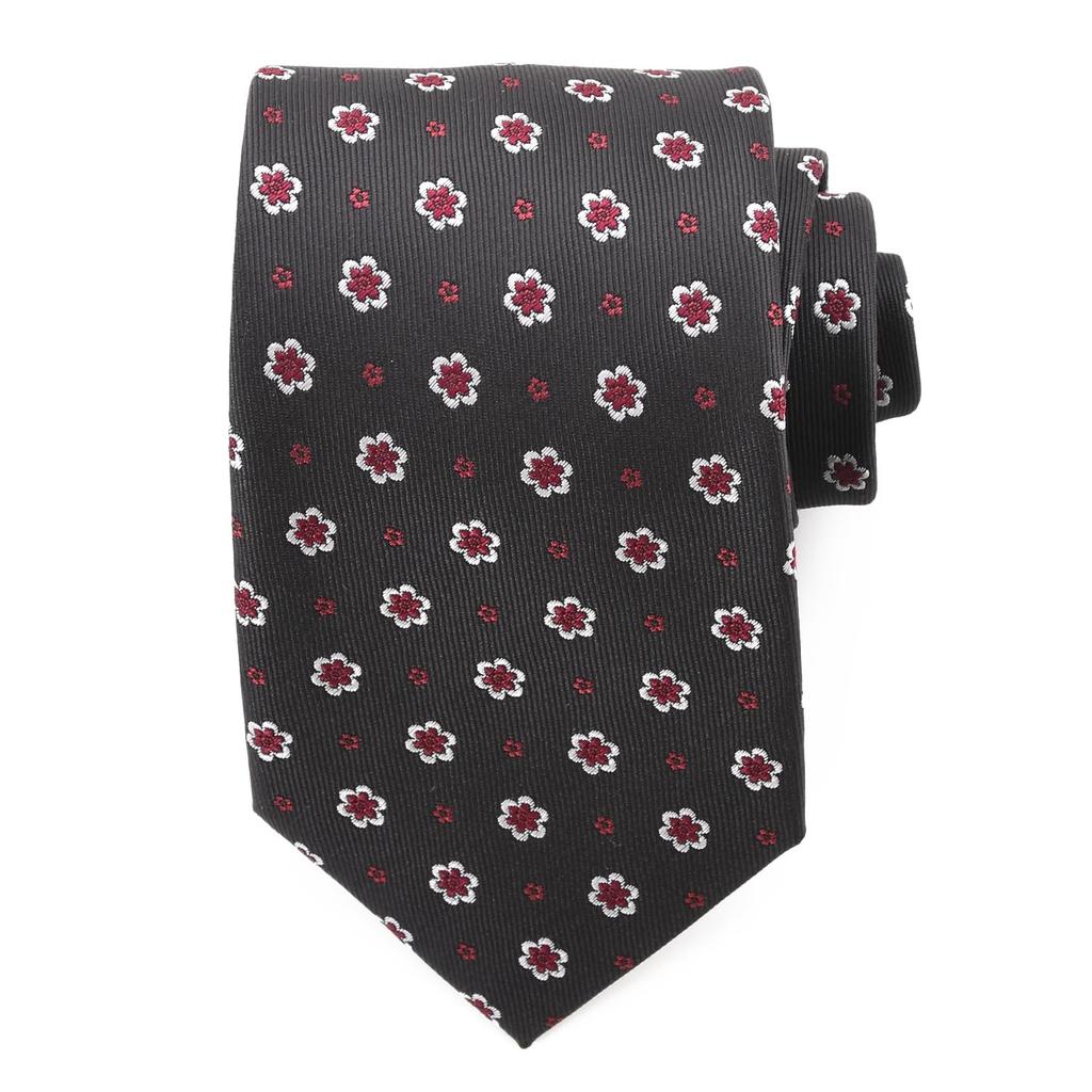 Marken Krawatte Hergestellt in Japan Kyoto Seide Jacquard-Webart Feines Muster Stickerei [Michiko London] 100% (B-Muster Grau)