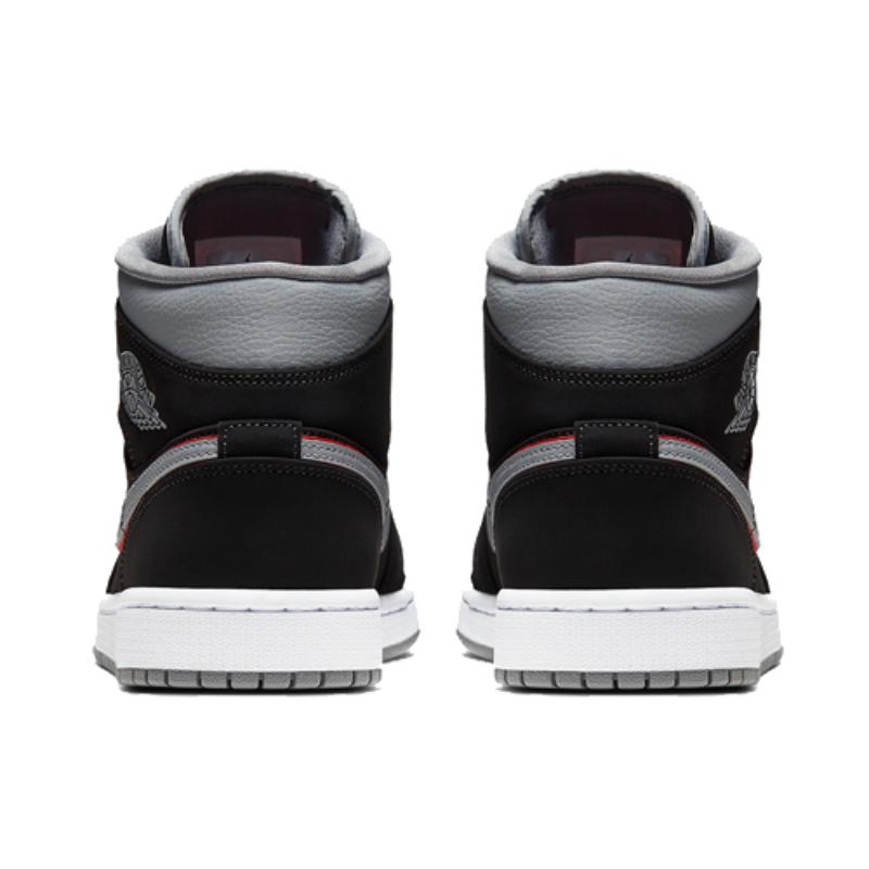 Jordan 1 Mid Black Particle Grey Gym Red Jordan 554724-060