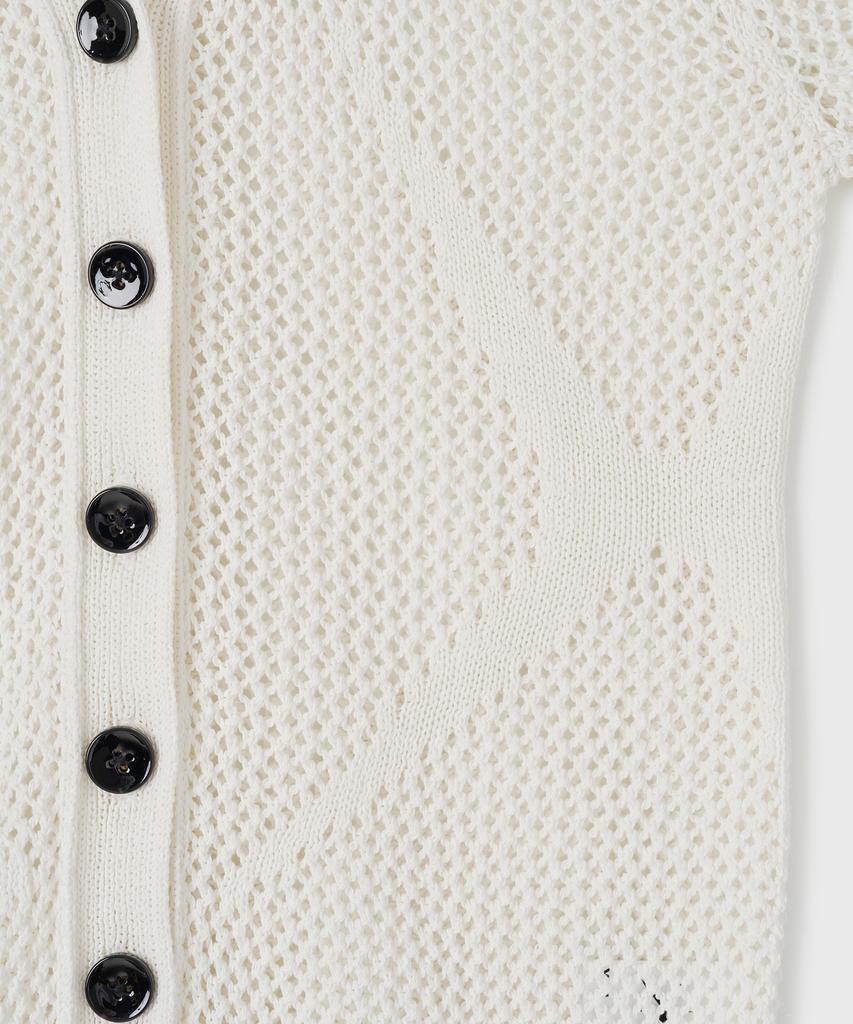 Yunse [Unisex] Scallop Hatch Cardigan (White)