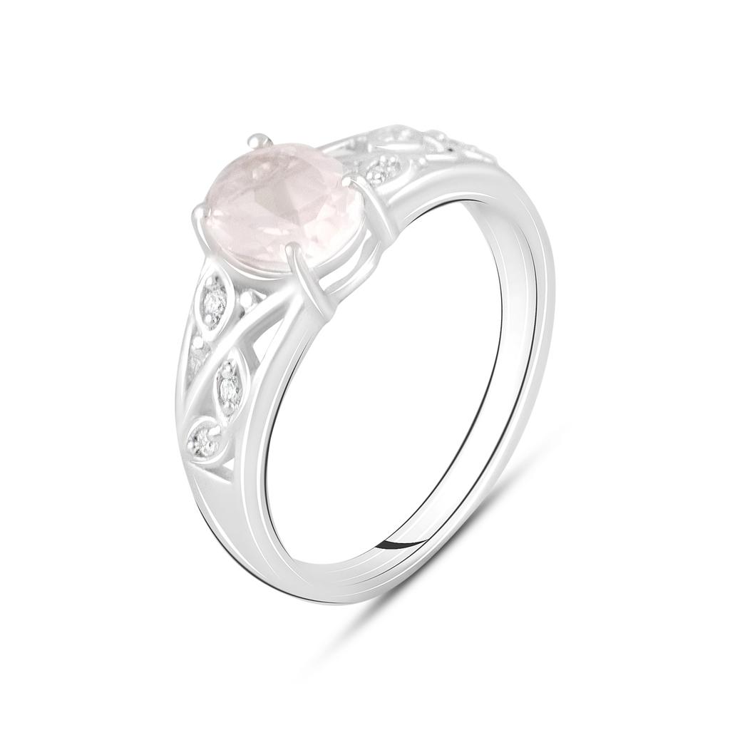 Серебряное кольцо с натуральным розовым кварцем 1.271ct (2123859) 3 гр. 925 пробы