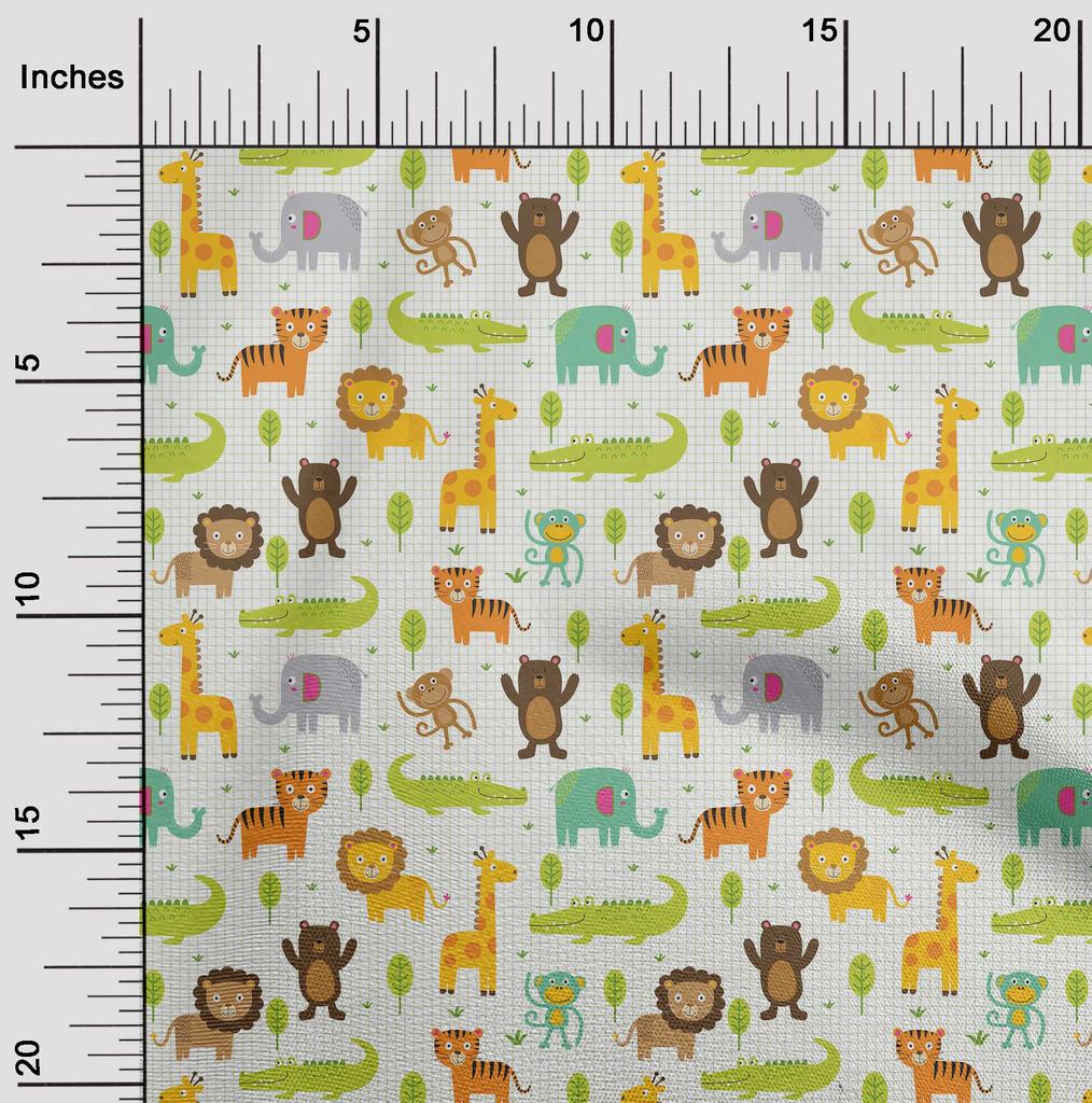 oneOone Cotton Flex Brown2 Fabric Animals Diy Clothing Quilting Fabric Print Fabric By Yard 40 Inch