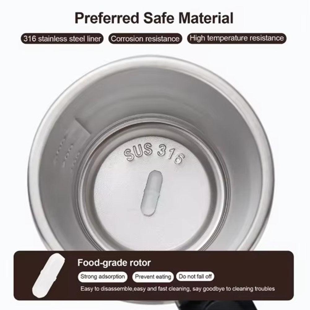 Auto-Stirring Smart Coffee Cup with Temperature Control & Digital Display, 316 Stainless Steel Magnetic Self-Heating Travel Mug