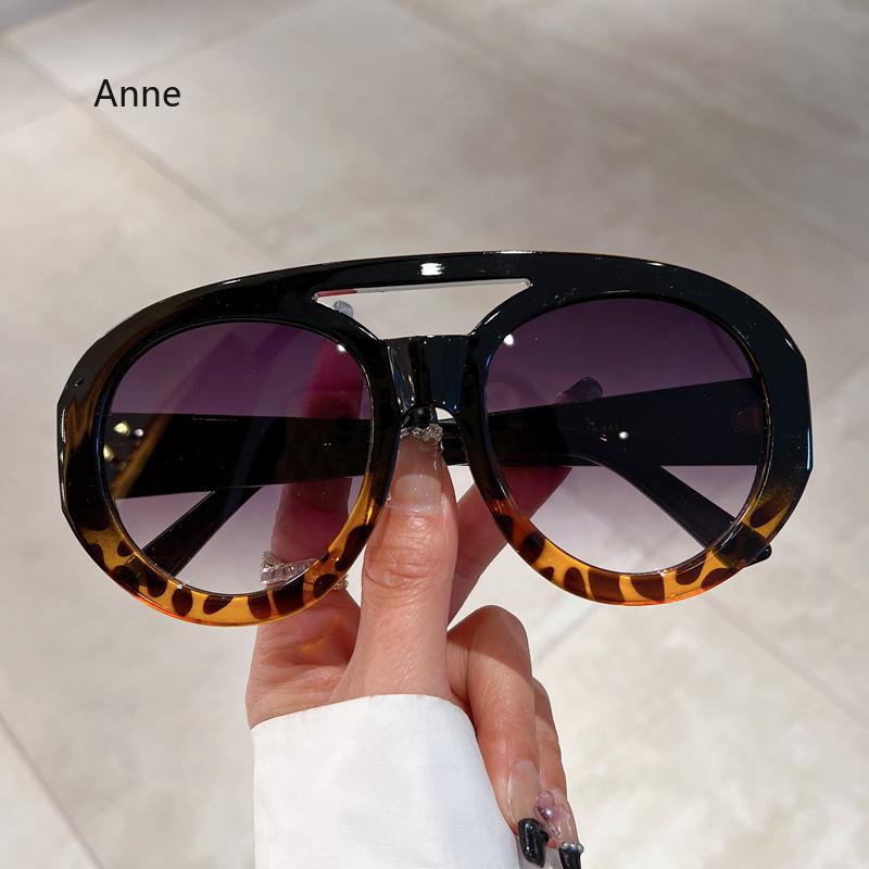 

Oversized round Sunglasses UV400 Fashion Double Bridge Gradient Candy Colors Men Women Shades Trendy Eyewear