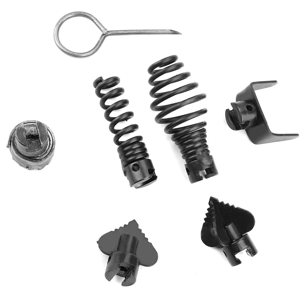 Drain Cleaner Combination Cutter Head, 7-Piece 16mm Pipe Dredge Cutter Head, Dredge Spring Automatic Head Lock Head Gear Cutter Head, Drain Auger