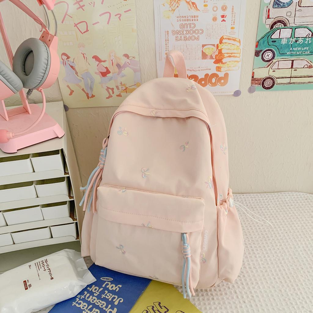 Schoolbag New High-value Small Fresh Cute Soft Girl Bow Travel Backpack Japanese Ins Sweet Student Backpack