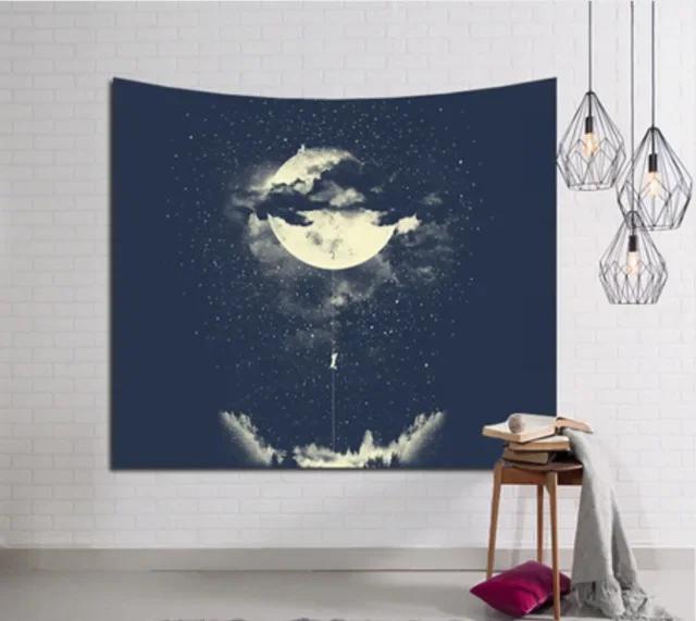 1pc,Galaxy Printed Wall Hanging Tapestry Hippie Retro Home Decor Beach Mat
