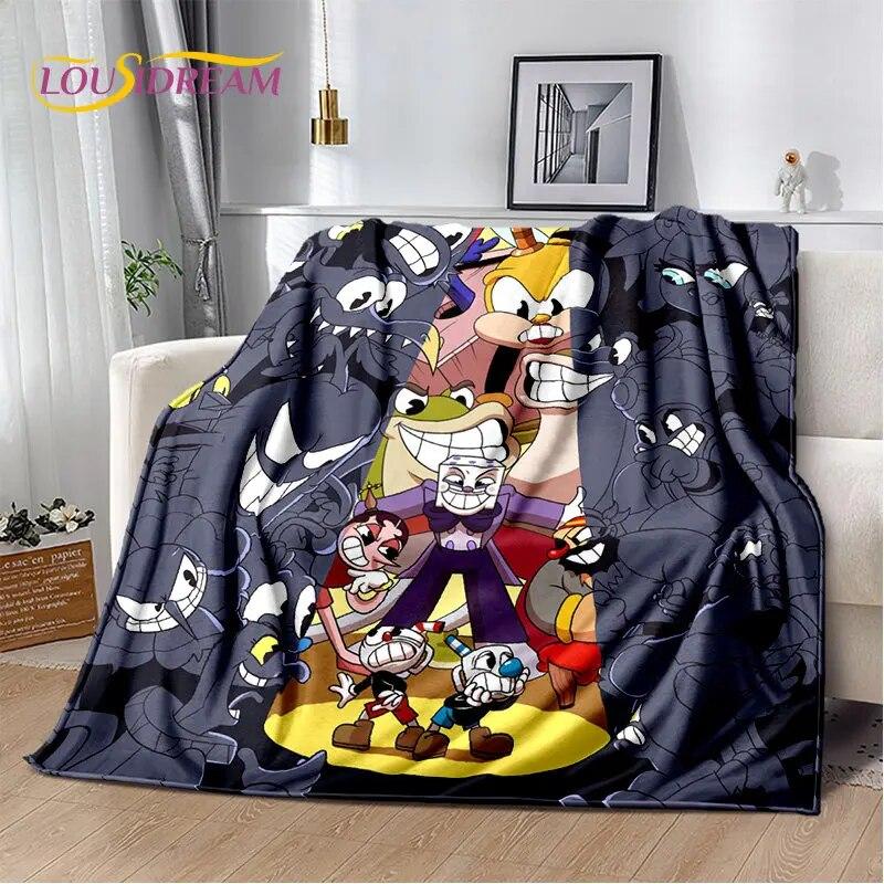 Cuphead and Mugman,Game Gamer Soft Plush Blanket,Flannel Blanket Throw Blanket for Living Room Bedroom Bed Sofa Picnic Cover Kid