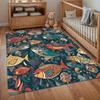 Cartoon Colorful School of Fish Area Rug Ocean Home Decor Non Slip Floor Carpet Bedroom Living Room