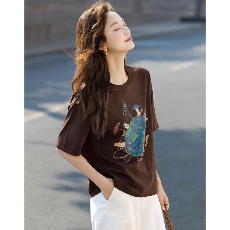 Demana Women's Eco-Print Loose Fit T-shirt