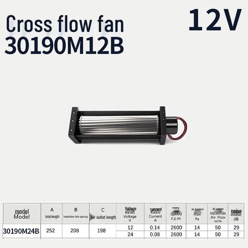 30 Querstromlüfter DC12V/24V Aufzugstrommel Variable Drehzahl Luftschleierlüfter mit reinem Kupfer