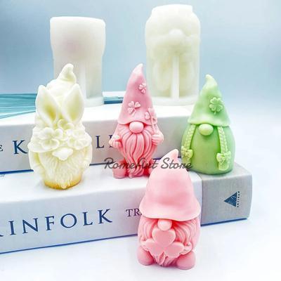 3D Dwarf Silicone Candle Mold Cute Santa Claus Portrait Crafts Resin Plaster Soap Molds Diy Home Gifts