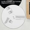 Turntable Cartridge Alignment Protractor Mat, 12 inch Anti-Slip Vinyl Record Mat, Acrylic Adjustment Tool Ruler for Turntable Accessories (Style A)