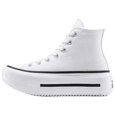 Chaussures montantes en toile All Star Lift Double Stack polyvalentes et confortables unisexes blanches