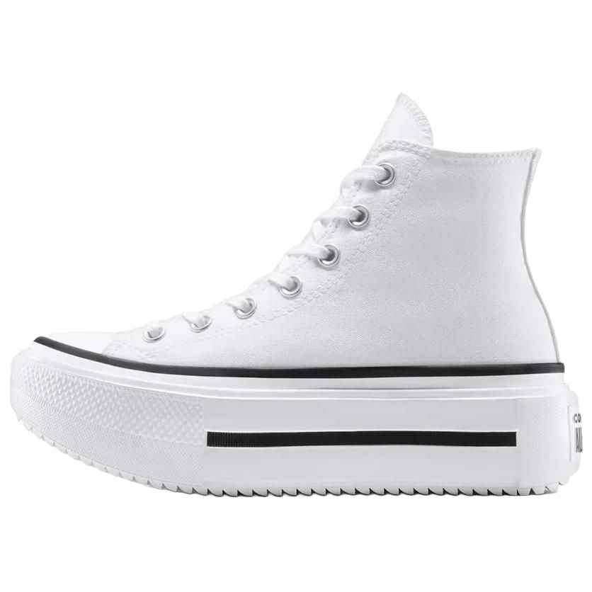 Converse All Star Lift Double Stack versatile and comfortable high-top canvas shoes unisex white