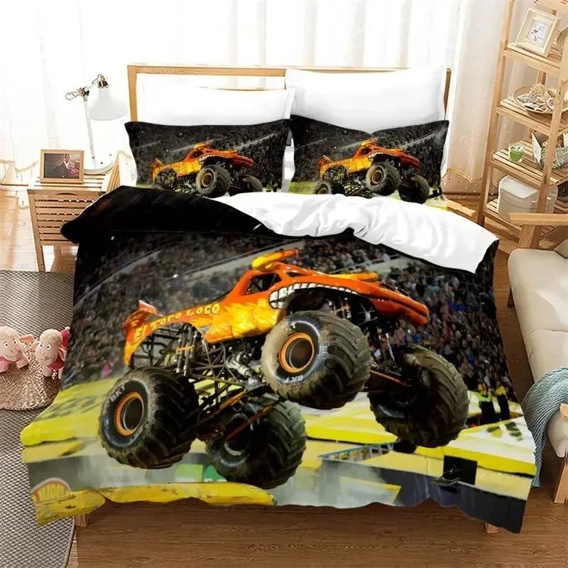 Monster Truck Cooles Fahrzeug Geländefahrzeug Bettwäsche Set Jungen Mädchen Twin Queen King Size Bettbezug Kissenbezug Bett Jungen Erwachsene