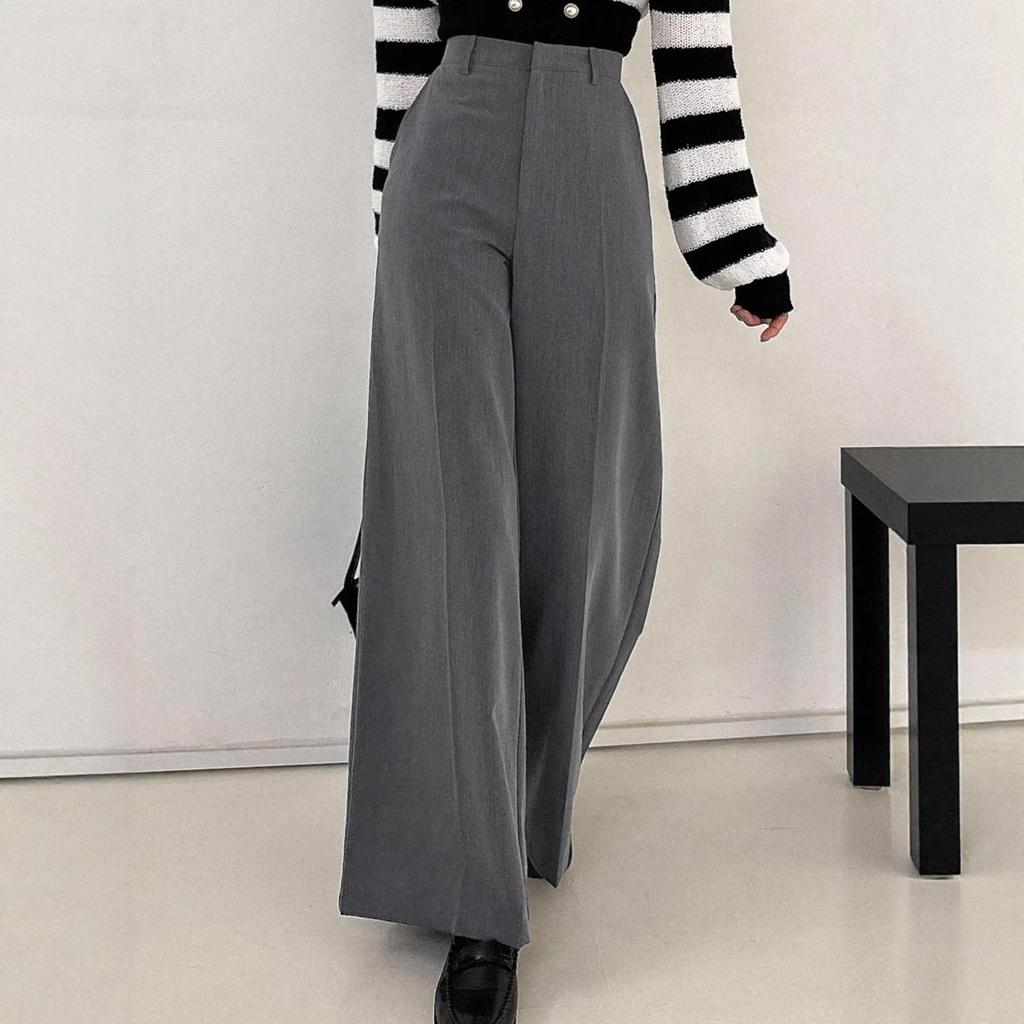 Petite High-Waist Straight-Leg Formal Trousers for Women