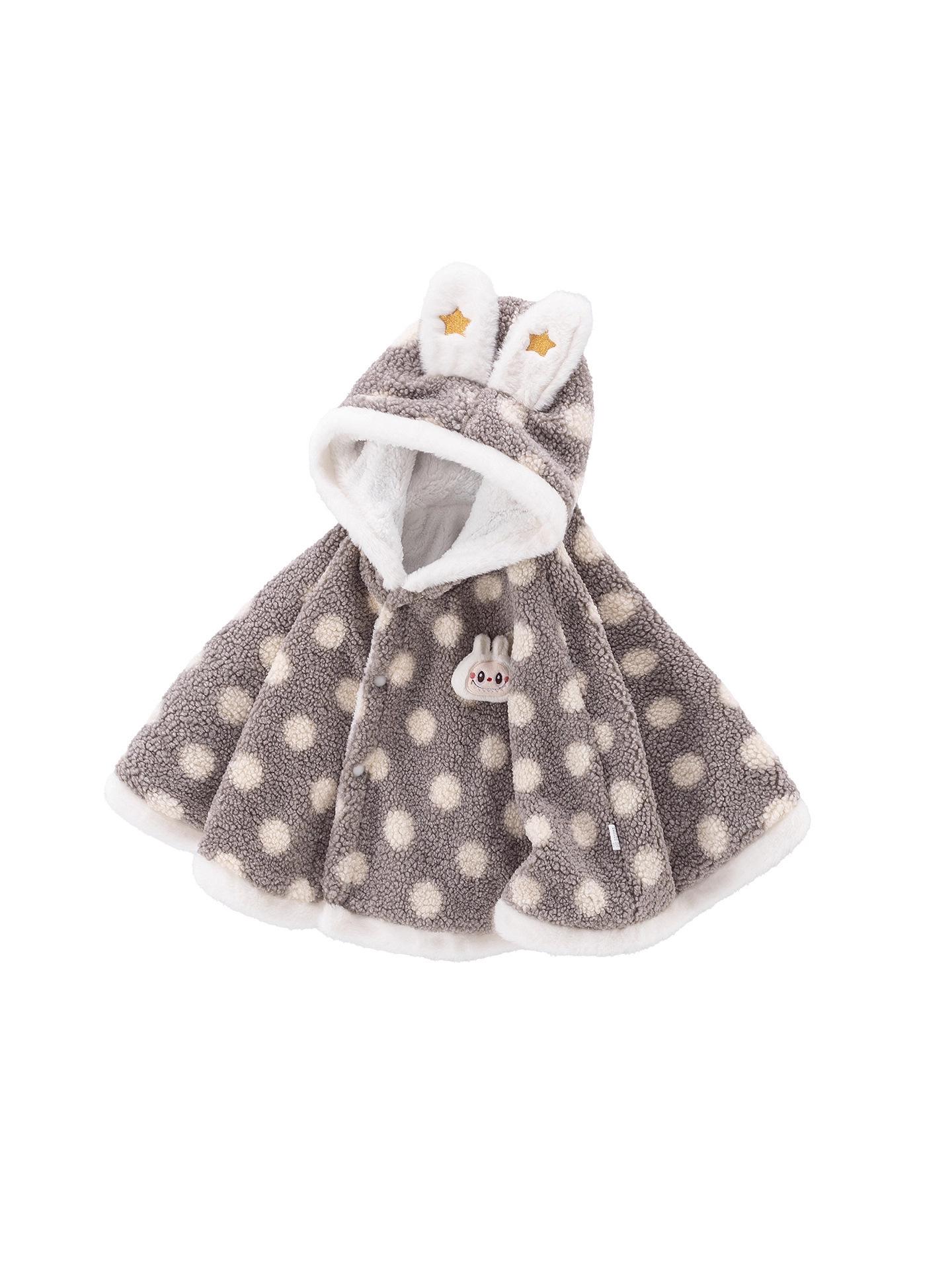 

Girls Fleece-Lined Cape: Windproof Autumn/Winter Shawl for Babies - Thick, Cozy, and Princess-Inspired One Size