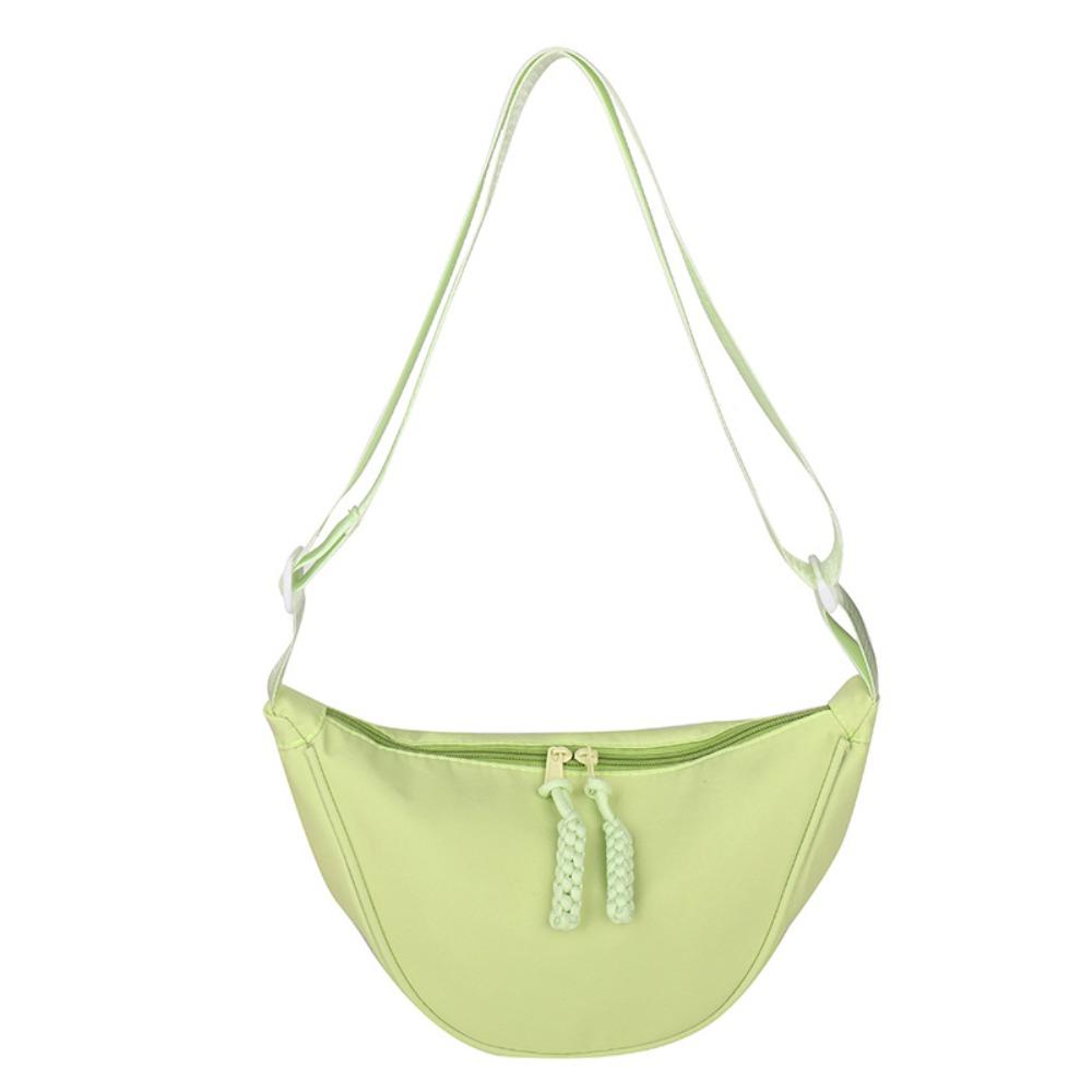 Solid Color Single Shoulder Bags Handbag Half-moon Bag Simple Hobo Crossbody Bag  Unisex