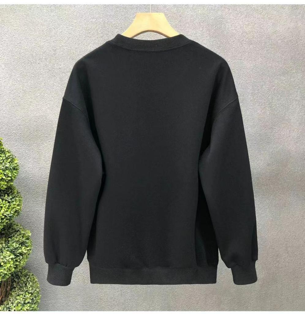 Korean Style Women's Loose Round Neck Hoodie - Autumn/Winter Long Sleeve, Versatile and Fashionable
