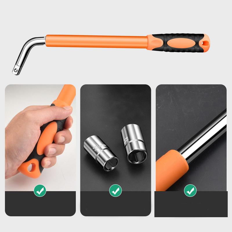 Wysuwany teleskopowy klucz do kół Uniwersalny klucz do opon samochodowych Narzędzie do demontażu Klucz typu L z wygiętym ramieniem Narzędzia motoryzacyjne