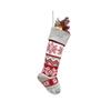 Christmas Decorations Wool Socks Red And Gray Elk Gift Bag Children's Gift Bag Knitted Christmas Socks