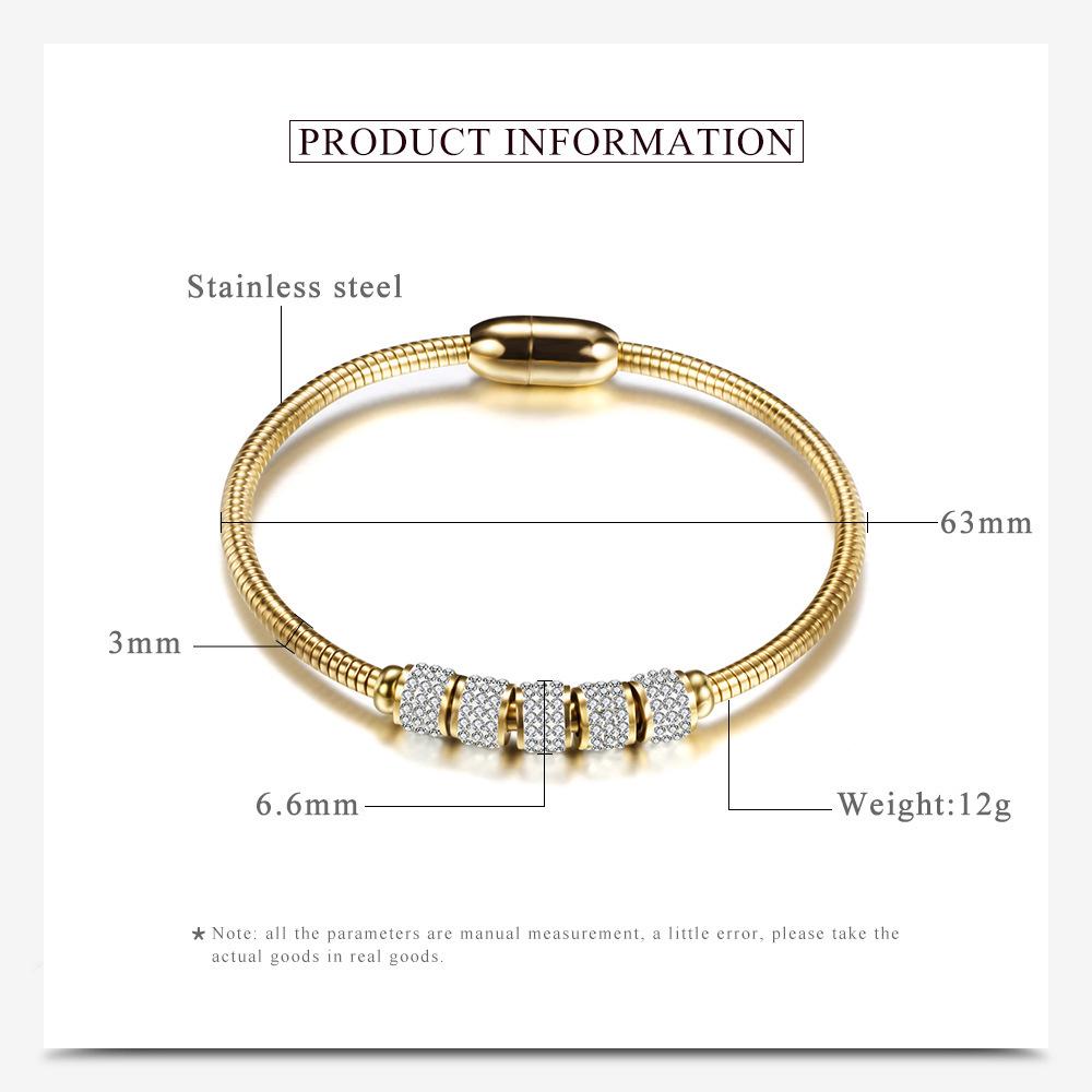 Minimalistisches Edelstahl-Magnetverschluss-Armband für Damen