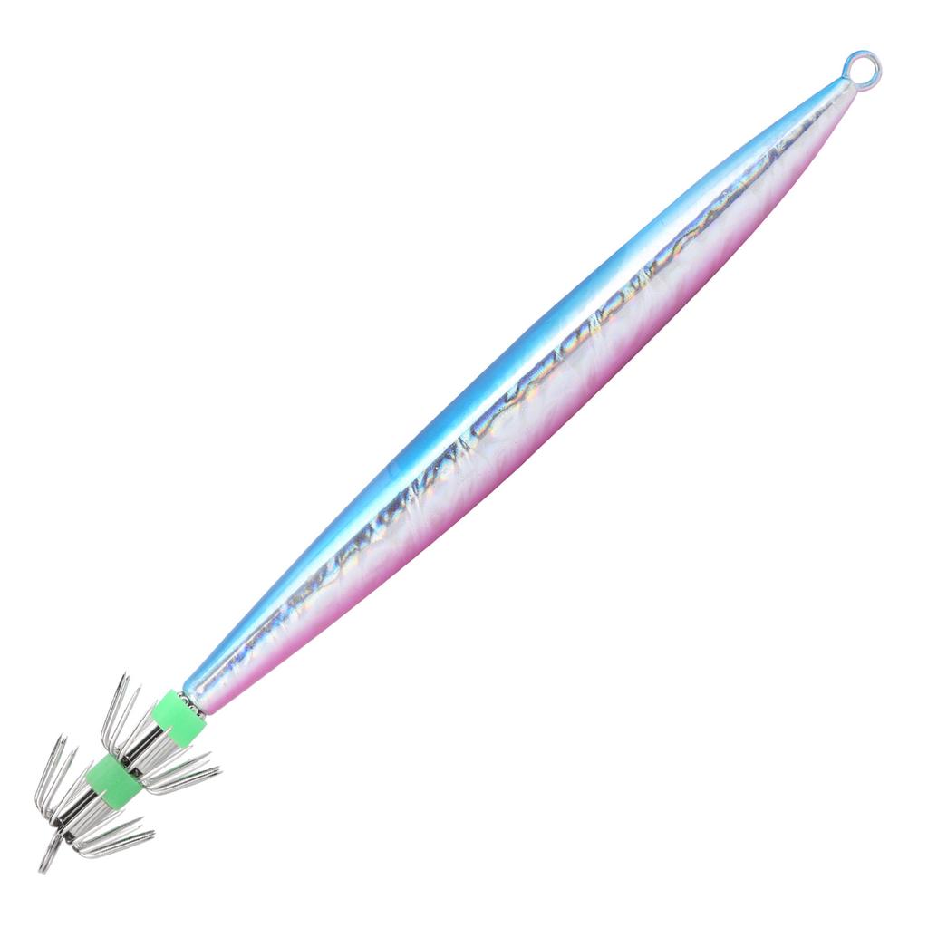 Artificial Baits Fishing Metal Lure Luminous Squid Jigs Lifelike Swimbait with HookBlue