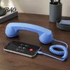 Vintage Style Handset Retro Phone for Mobile Phones, Type-C Wired Handheld Unique Gadget Calls Cell Receiver with Microphone Calls, Meetings,