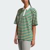 Adidas Originals 80s Oversized Stripe Polo Shirt Women Polo Shirts Forest-Green JC6162