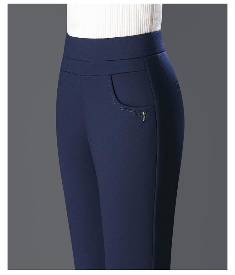 High-Waisted Fleece-Lined Straight-Leg Pants - 2024 Winter Warm Casual Pants for Women