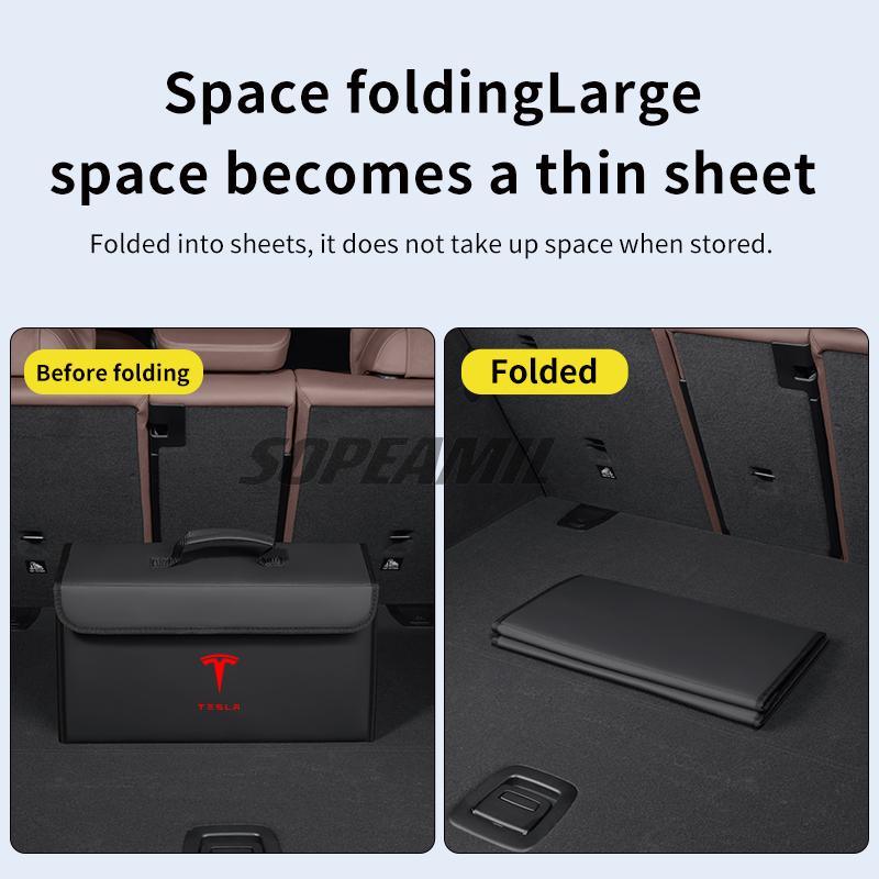 Car Trunk Storage Box Organizer Foldable Stowing Tidying Bag Tesla Model 3 Model Y Model S Model X CyberTruck Roadster Model Y L