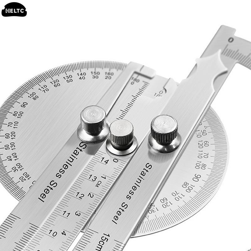 180 graders gradskiva Metallvinkelmätare Goniometer Vinkel linjal Rostfritt stål Träbearbetningsverktyg Roterande mätlinjal 100/150