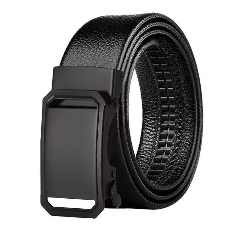 Trendy Youth & Middle-Aged Men's Genuine Leather Automatic Buckle Belt - Korean Style for Casual & Business Wear