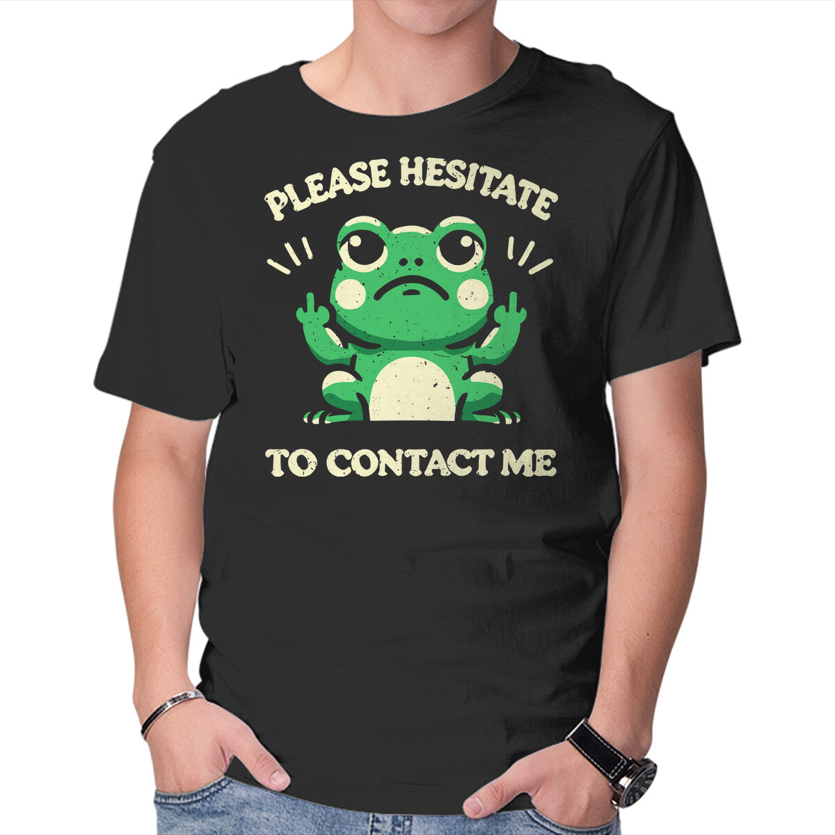 Unisex Crew Neck T-Shirt Please Hesitate To Contact Me Graphic Short Sleeve Casual Tee S