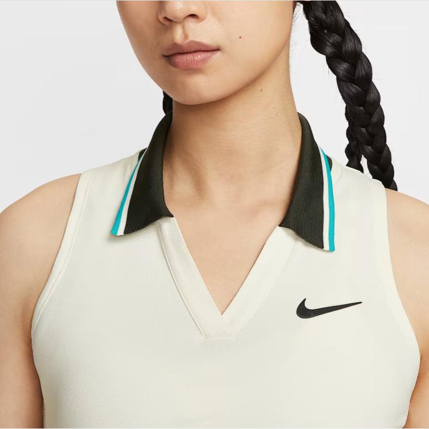 Nike Court Slam Dri-Fit Comfortable Breathable Quick-Drying Soft Tank Top Women Tops Light-Ivory Cactus-Green Black FZ6753110