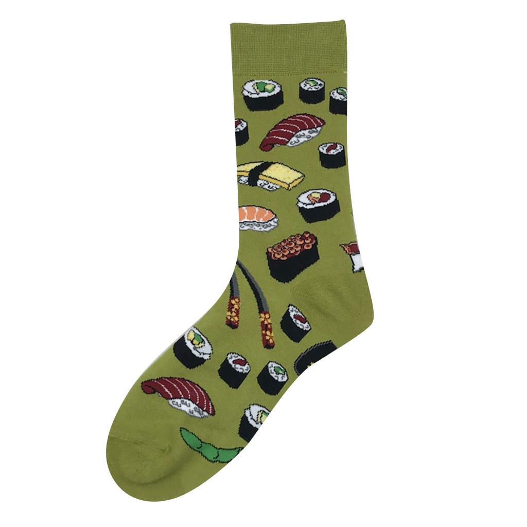 Men Women Casual Crew Socks Food Pattern Printed Comfortable Soft Fabric Breathable Daily Wear Socks Suitable for Various Occasions