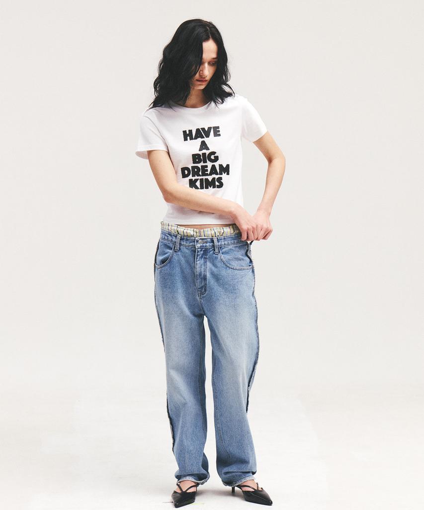 Kimseupeulesikoteunmakes (Unisex) Big Dream Tee White(Black)