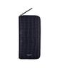 Lmn3011 Crocodile Embossed Long Wallet - Navy