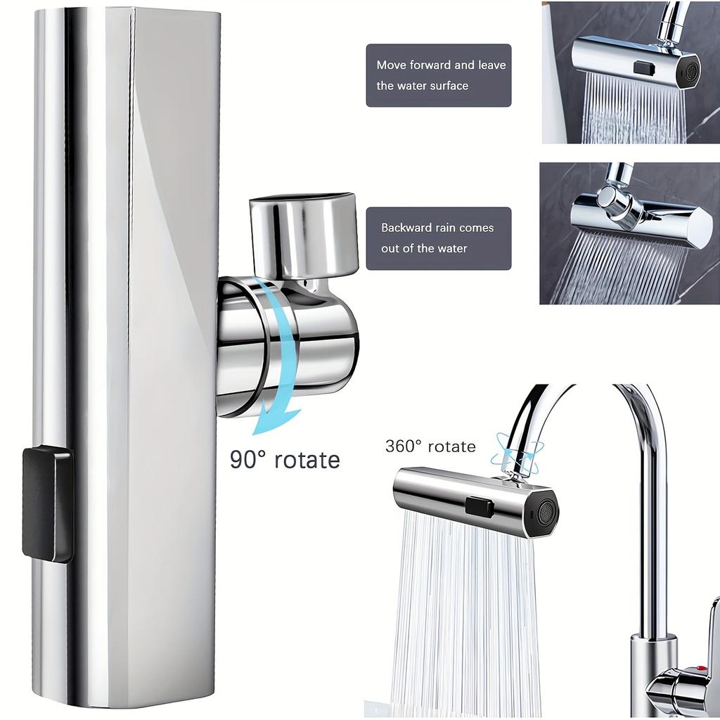 Robinet de cuisine cascade 3 en 1 à 360°, rallonge de robinet d'évier de cuisine, robinet de cuisine cascade pivotant pour laver les légumes et les fruits