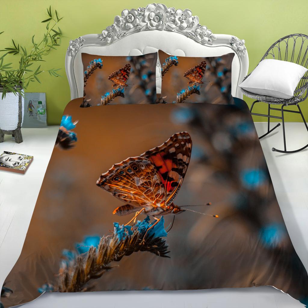 Set de lenjerie de pat pentru acasă, cu imprimare digitală 3D, husă de pilotă, față de pernă, set de lenjerie de pat, dimensiune completă, pentru pat simplu/dublu, pentru decorarea casei