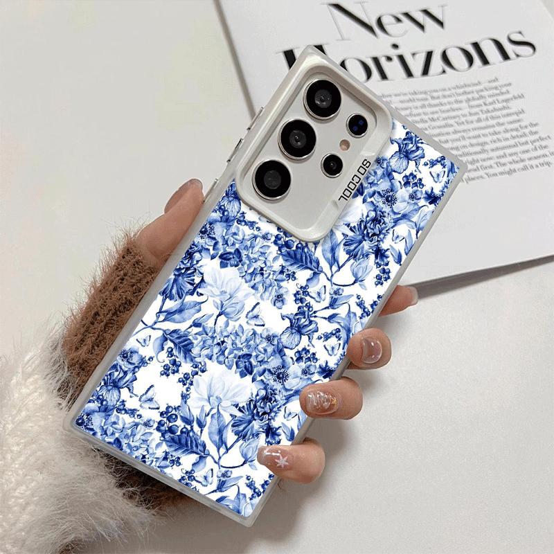 Blue And White Porcelain Pattern Shockproof Phone Case for Samsung Galaxy S26 Edge S25 Ultra S24 FE S23 Plus S21 Cover Anti Fall