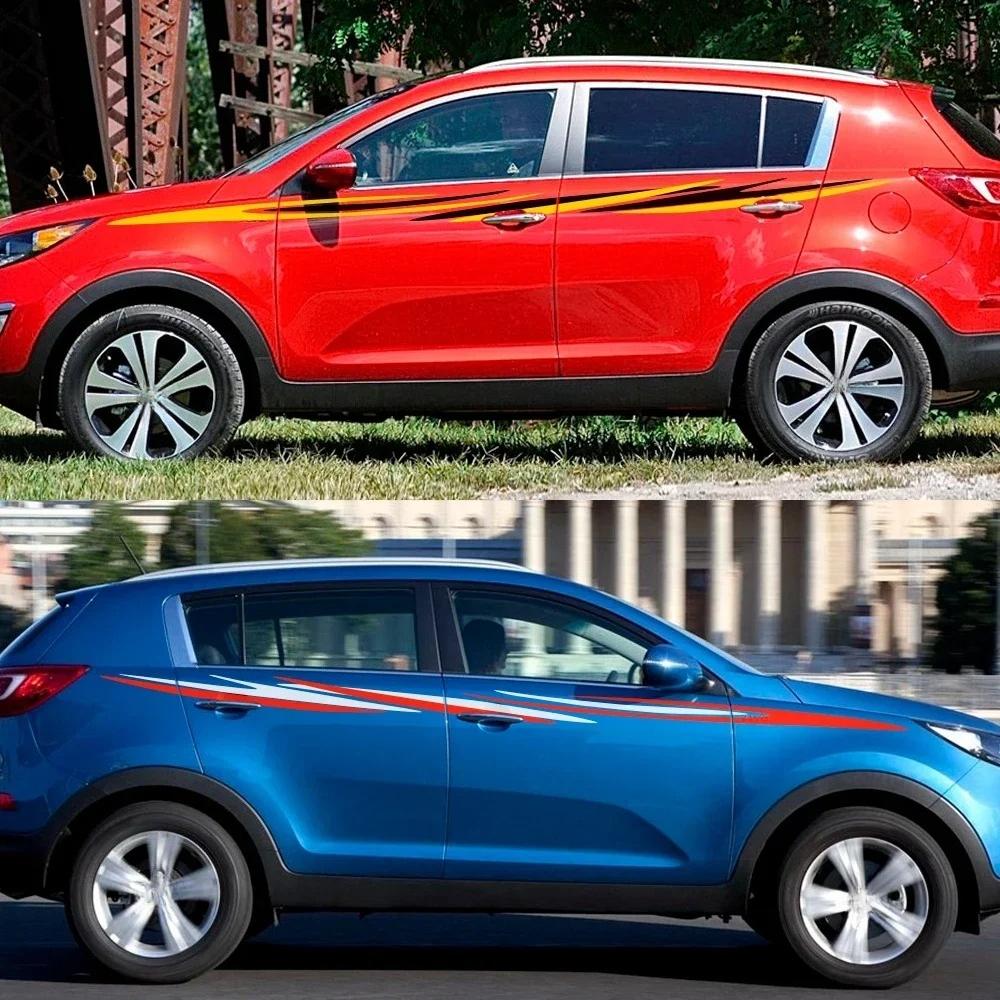 2PCS Car Door Waist Line Stickers For Kia Sportage Auto Body Sport Strips Style Vinyl Film PVC Decor Decals Tuning Accessories