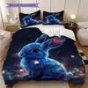 Rabbit Pattern Bedding Quilt Set Quilt Cover Pillowcase Home Decoration Birthday Gift (1 * duvet cover + 2 * pillowcase, without core)