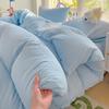 Class A Maternal And Infant Grade Solid Color Four-Piece Set Washed Cotton Double Quilt Cover Dormitory Bed Sheet 3Pcs Set Bed Hat Quilt Cover