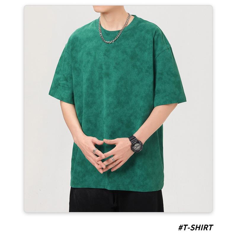 Summer and Summer American High-density Knitted Loose Fashion Men's T-shirt Short-sleeved